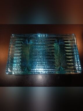 80s Scarface Bad Candy Glass Turqoise Pedestable Table Smooth / High End Jewelry